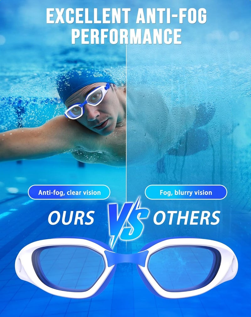 Vegemono Swim Goggles, Unisex Adult Swimming Goggles Anti Fog Anti UV No Leakage Wide View for Men Women Youth - Image 3